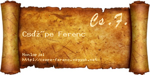 Csépe Ferenc névjegykártya